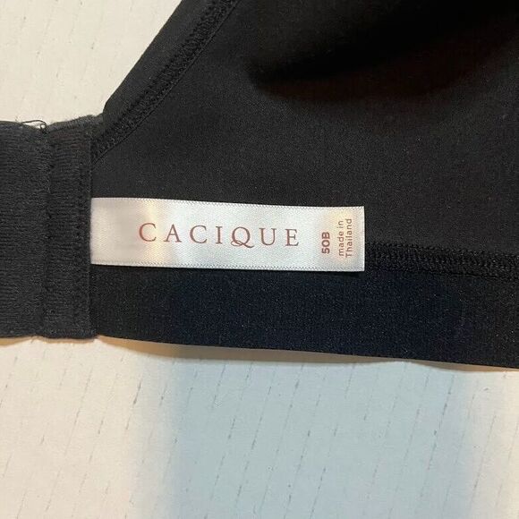 NWT Cacique Women's Unlined Full Coverage Black No Wire Bra SZ 50B - Picture 3 of 4